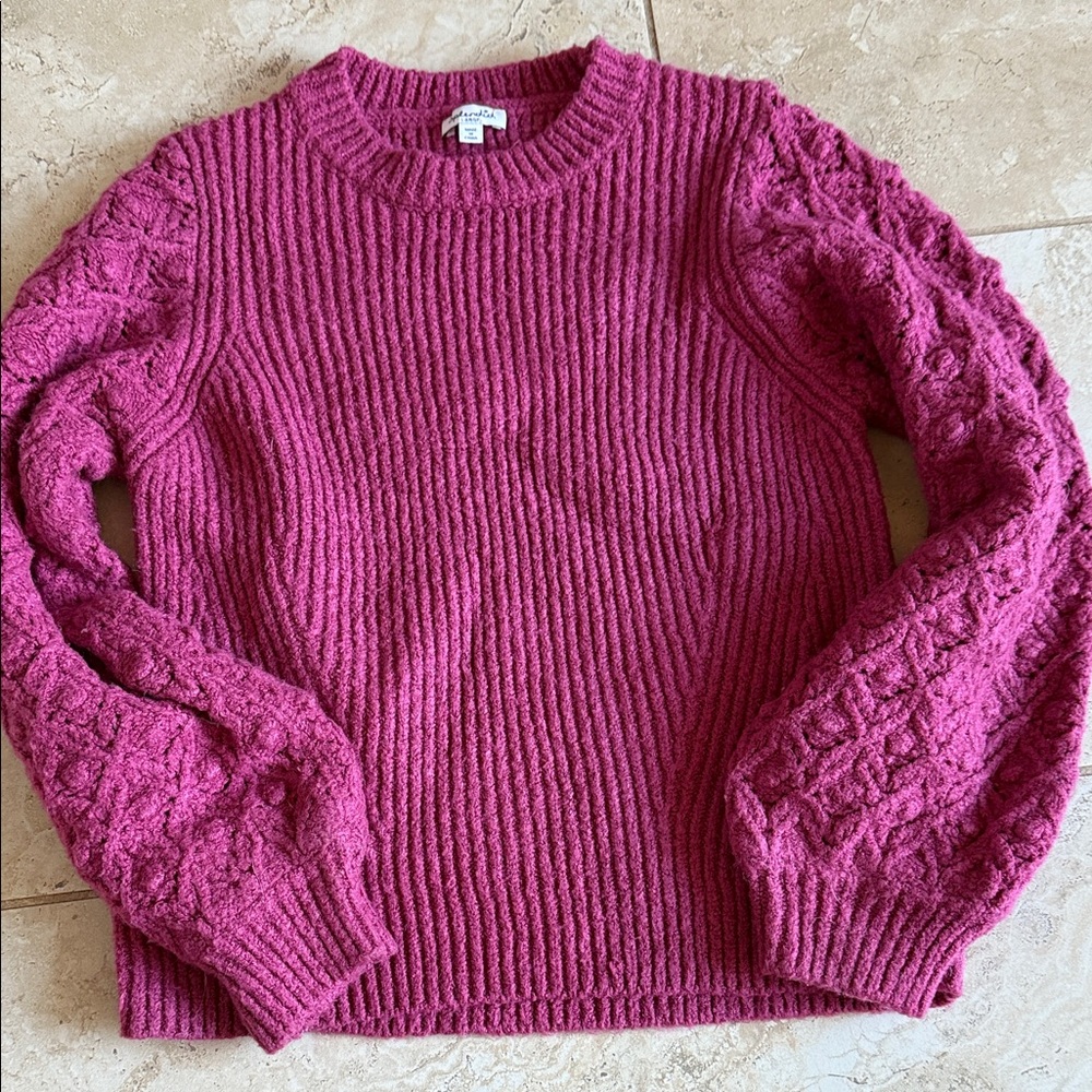 Splendid Fuchsia Textured Knit Sweater